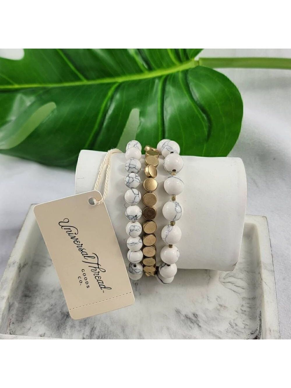 Universal Thread Genuine Stone Bracelet Set of 3